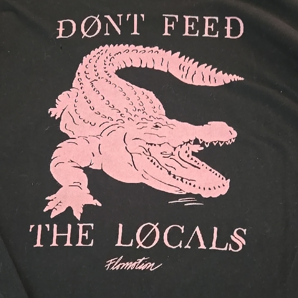 Black and Pink Crocodile Long Sleeve Tee